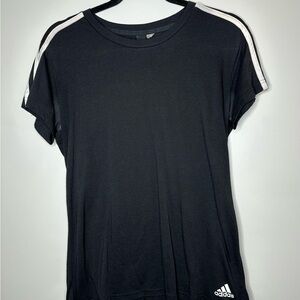 Adidas Black Tee with White Accents